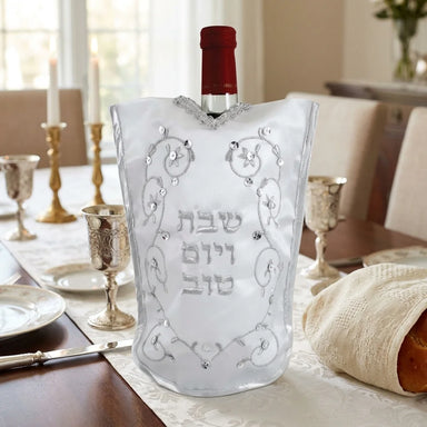 Satin Cover for Wine Bottle "Leaves" Dessign 26 cm