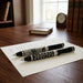 Elegant Black Pen Inscribed with Silver "7 Blessings" with "Jerusalem" Design 13.5 cm- -Hebrew