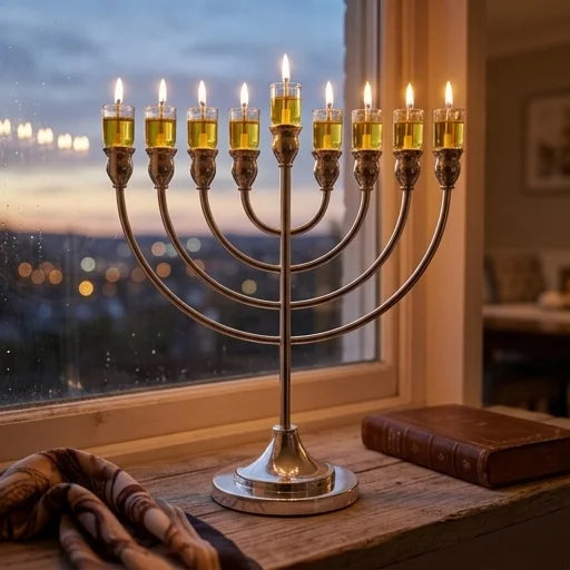 Metal Menorah 29*29 cm - Silver