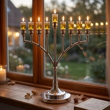 Metal Menorah 29*29 cm -Silver