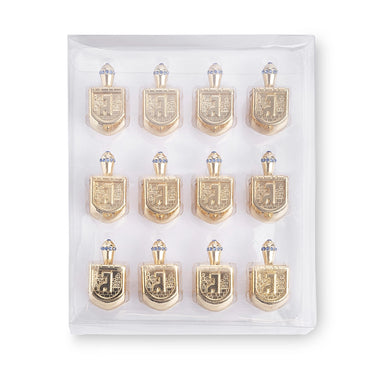 Metal Dreidel Gold Color 4 cm with Stones N.G.H.Poh (12)