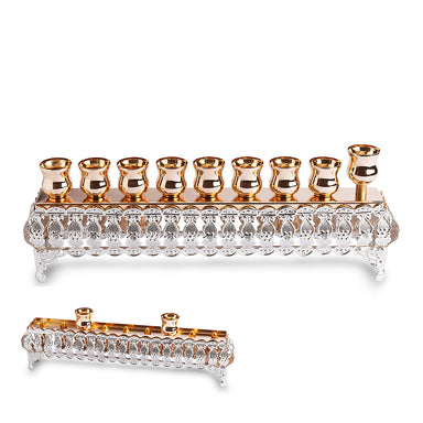Flip Top Metal Menorah 10*28 cm - Gold Finish