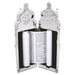 Elegant Silvered Polymer Sephardic Torah Book for Children, Laid with Choshen Stones 20x10 cm