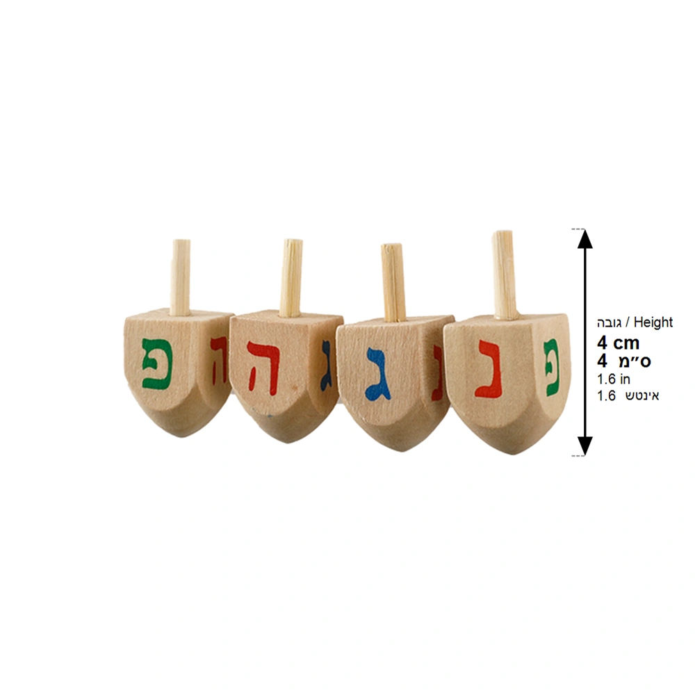 Pack of 144 Small Wooden Dreidels "N.g.h.po"
