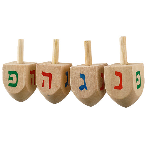 Pack of 144 Small Wooden Dreidels "N.g.h.po"