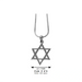 Rhodium Pendant- Large Magen David 2 cm- Silver Color, 45 cm Necklace