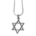 Rhodium Pendant- Large Magen David 2 cm- Silver Color, 45 cm Necklace