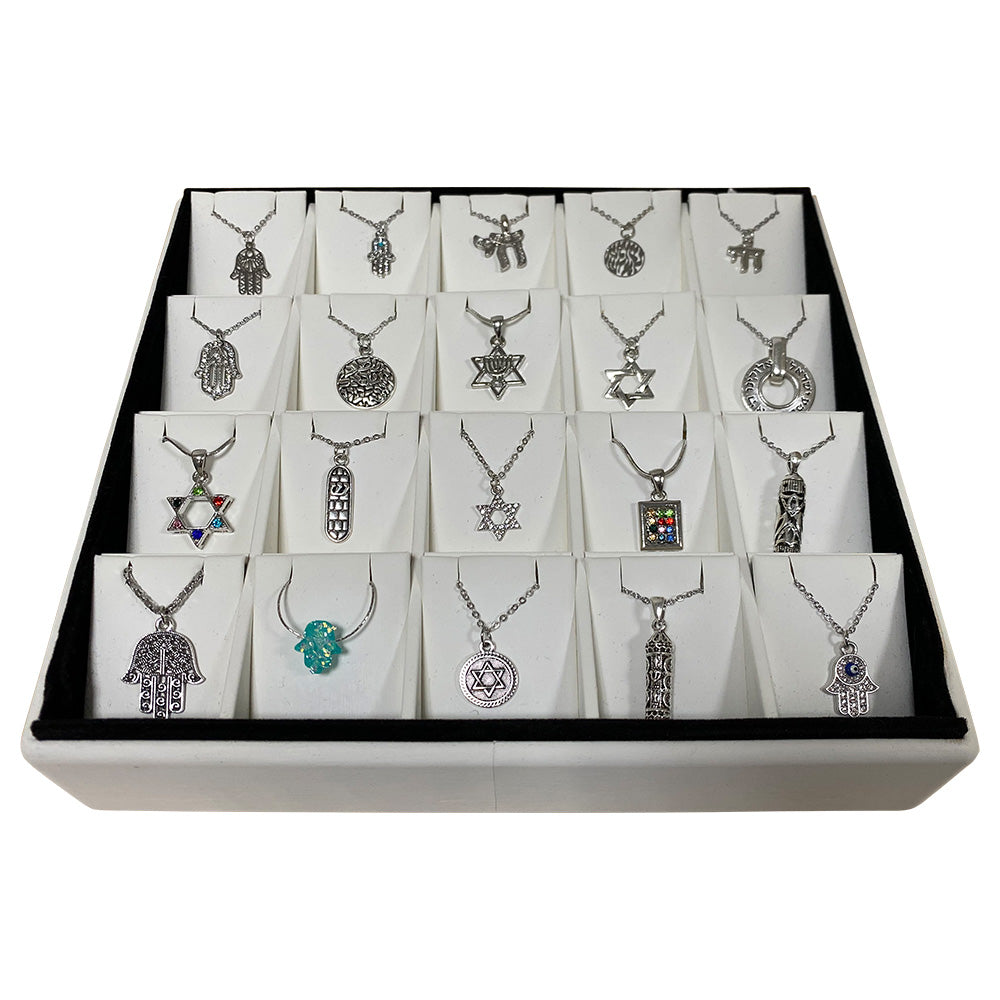Rhodium Pendants on Display, Assorted Designs (20)