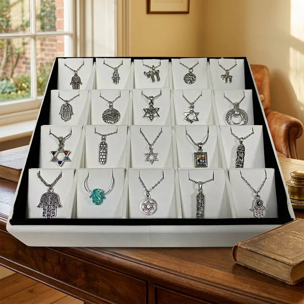 Rhodium Pendants on Display, Assorted Designs (20)