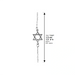 Stainless Steel Bracelet 22 cm- Magen David 2.5 cm - Silvered