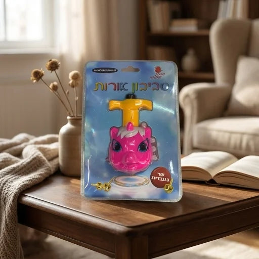 Plastic Hebrew Singing Dreidel in Blister Pack
